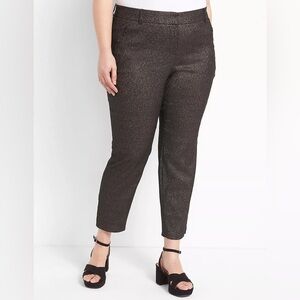 Lane Bryant- Signature Fit Slim Ankle 4-season Pant- size 24- black and gold